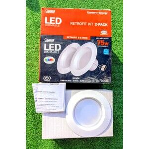 Feit Electric 75Watt LED Dimmable 5"-6"Retrofit 2Pack Flood Replacement Lights